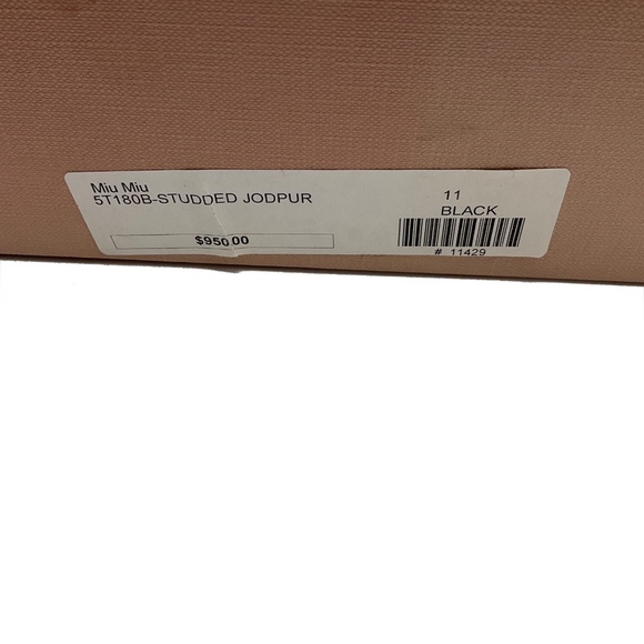 MIU MIU BLACK / SILVER STUDDED LEATHER PULL ON ANKLE BOOTS - Picture 9 of 10